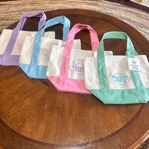 Mini Pastel Canvas Tote Bag - Trader Joe’s pastel